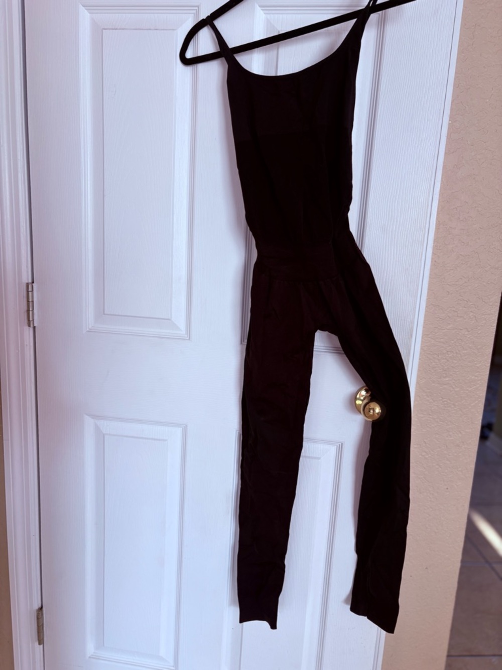 Black Maternity Jumpsuit Large Strappy Back Stretch One Piece Lounge